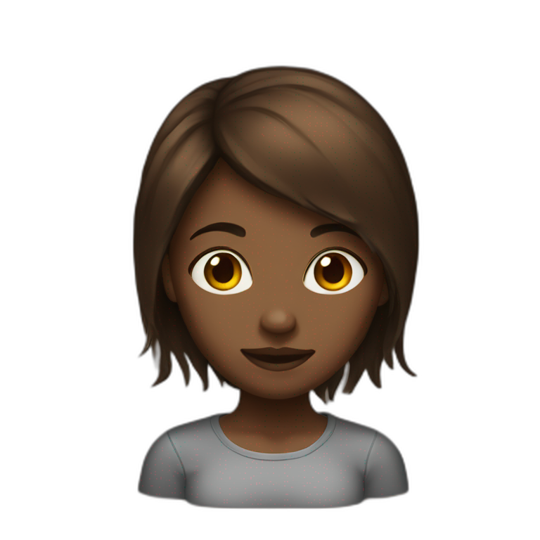 Dark-girl-with-brown-hair emoji