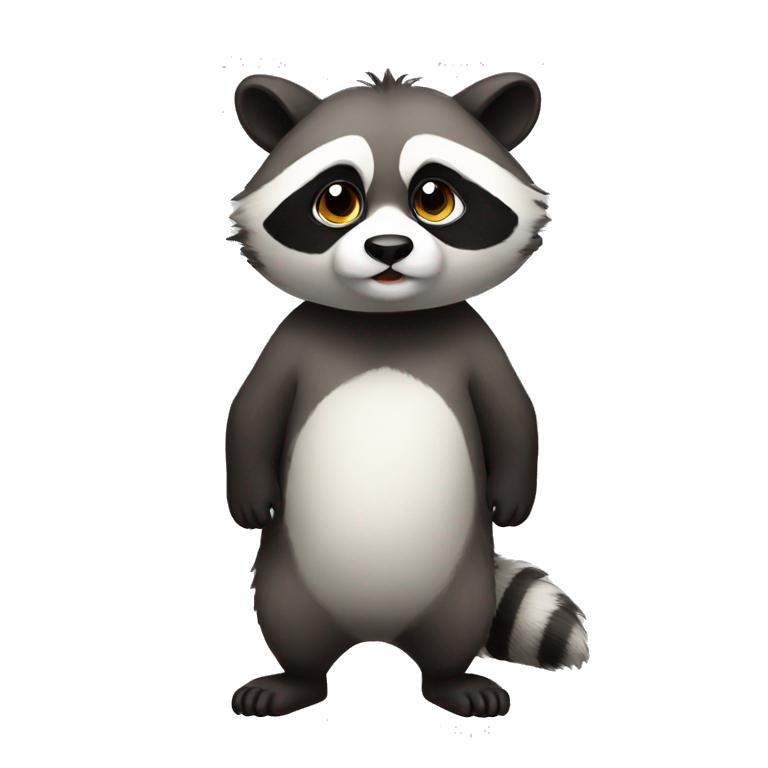 Cute raccoon-panda-hybrid full body emoji