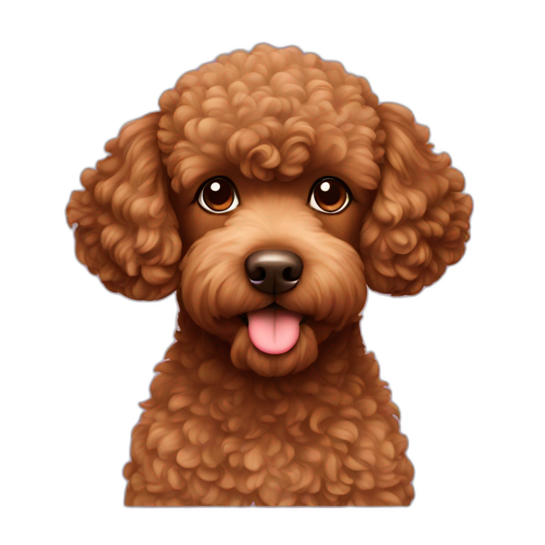 Kissing brown poodle emoji